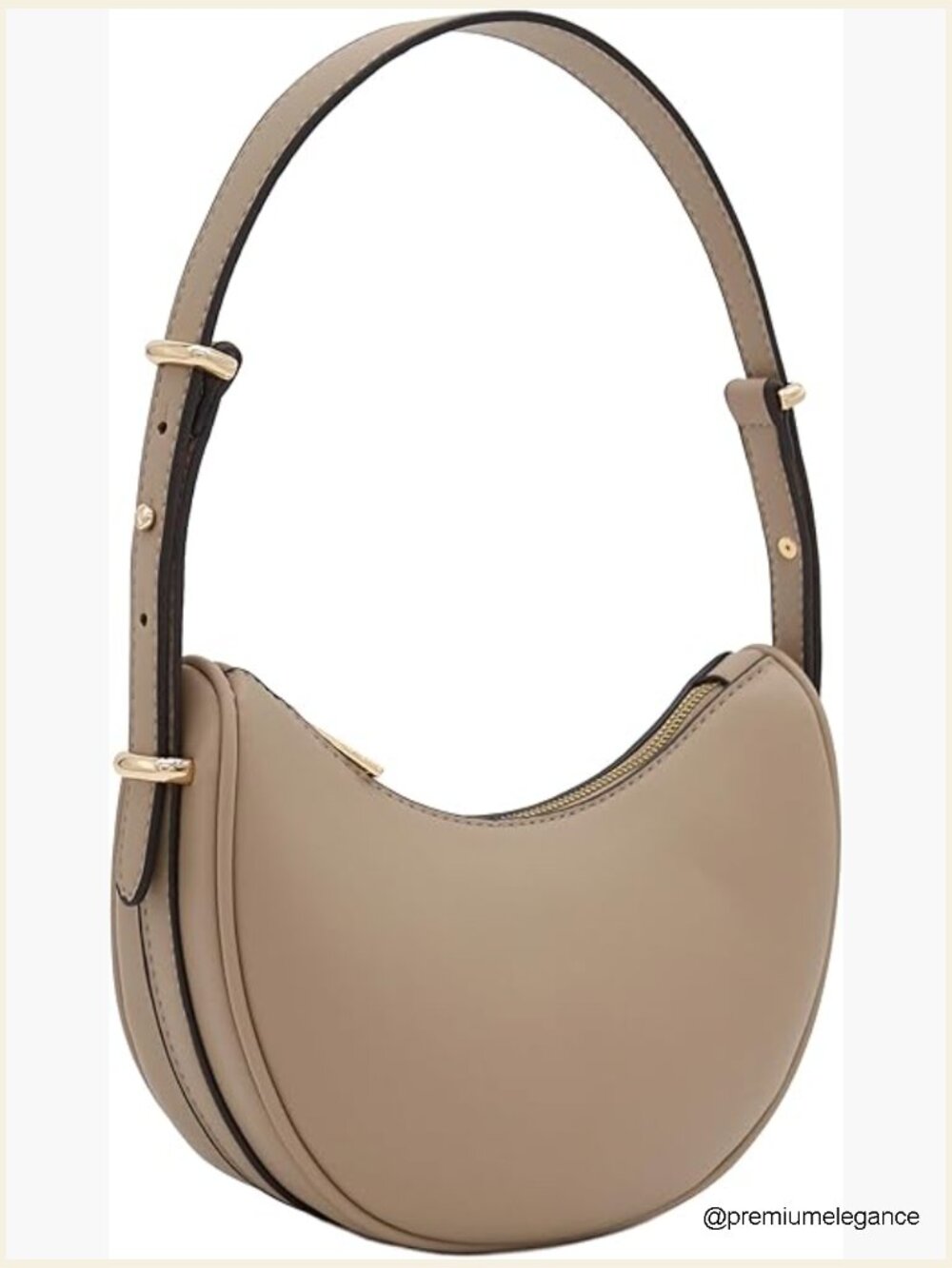 Small Faux Leather Crescent Shoulder Bag Crossbody Purse